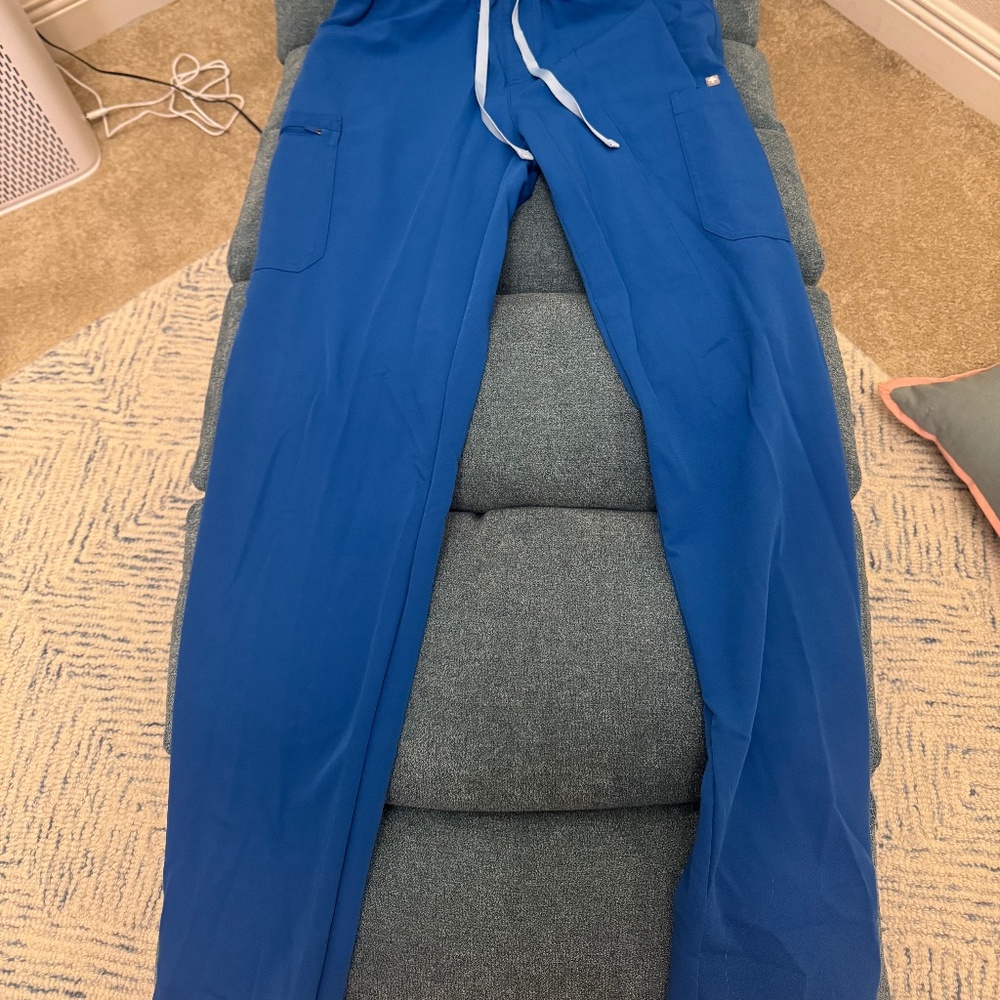 Figs Yola High-Waisted Skinny Royal Blue Scrub Pants